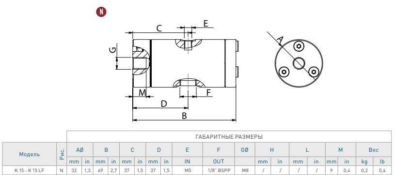 Пневматический поршневый вибратор OLI K15