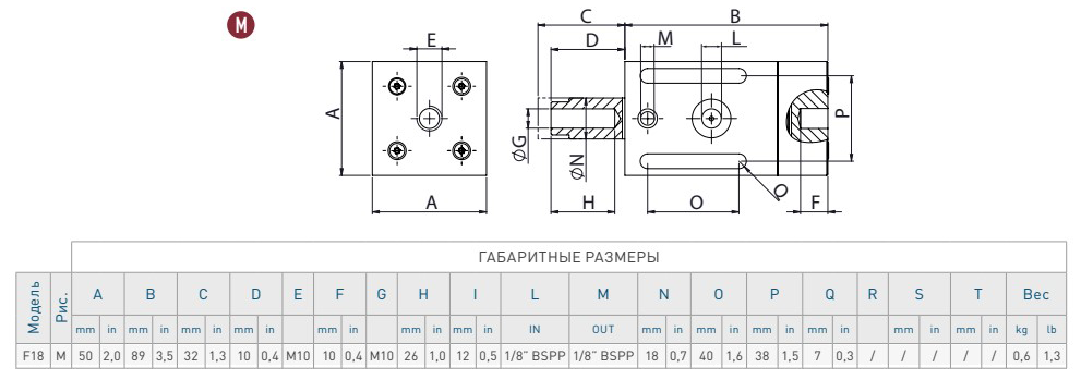 Пневматический поршневый вибратор OLI F18